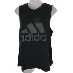ADIDAS Black T-shirt Material Sleeveless Athletic Top Size M